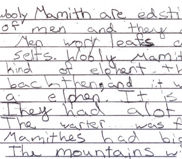 example of dysgraphia handwriting