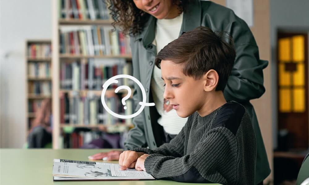 Mother and child reading